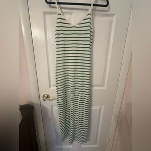 Striped Green and White Maxi Dress